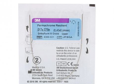 Дуга стальная Unitek Permachrome Resilient .016 НЧ  ФIII 3М